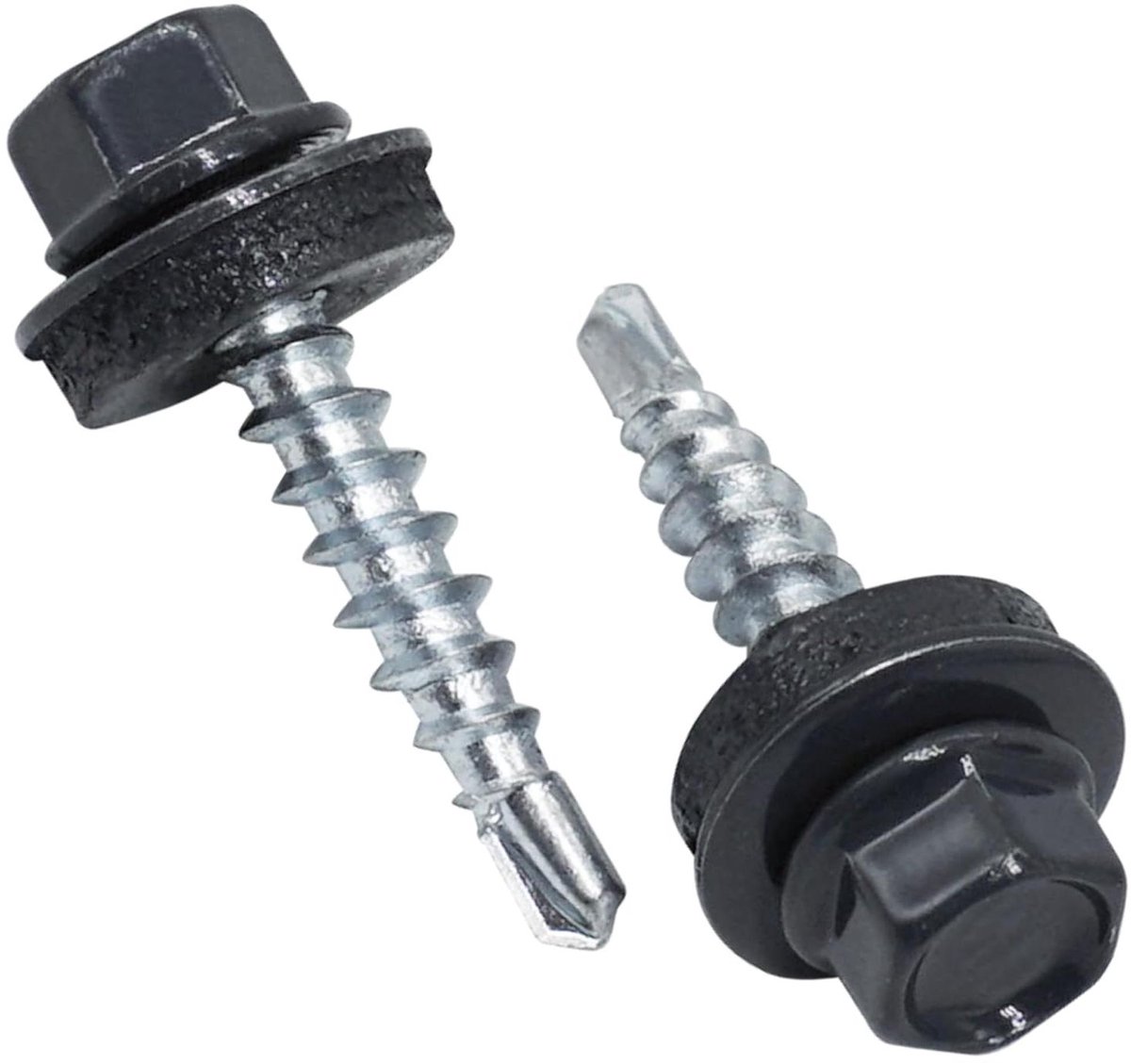 Dakschroeven - Zelfborende schroeven - Dakbedekking bevestigen - Met EPDM ring - 48 x 25 mm - Antracietgrijs