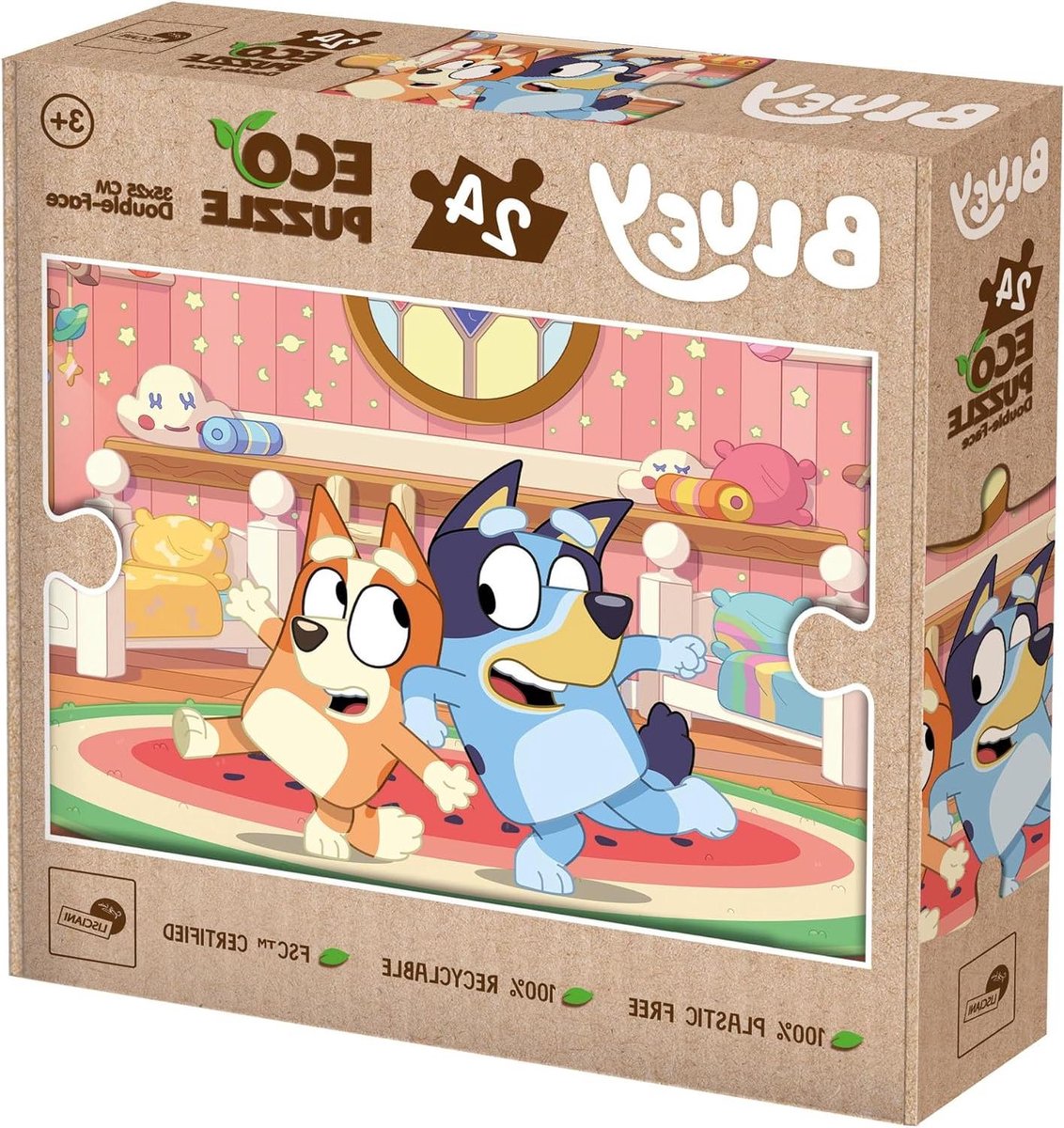 Kinderpuzzel Dubbelzijdig - Tekenen en Leggen - Creatief Spelen - Inkleurbare Achterkant - 24 Stuks - Meerkleurig