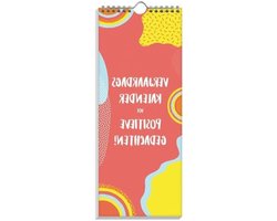 Verjaardagskalender Positieve Gedachten - Jaarplanner Maandkalender - Nooit Meer Vergeten - Inspirerende Teksten - 13 x 32 cm - Veelkleurig