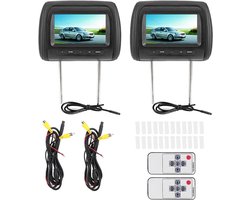 Hoofdsteun Video Spelers - Auto Schermen - Reis Vermaak - Draadloze Afstandsbediening - 7 Inch Scherm - Zwart