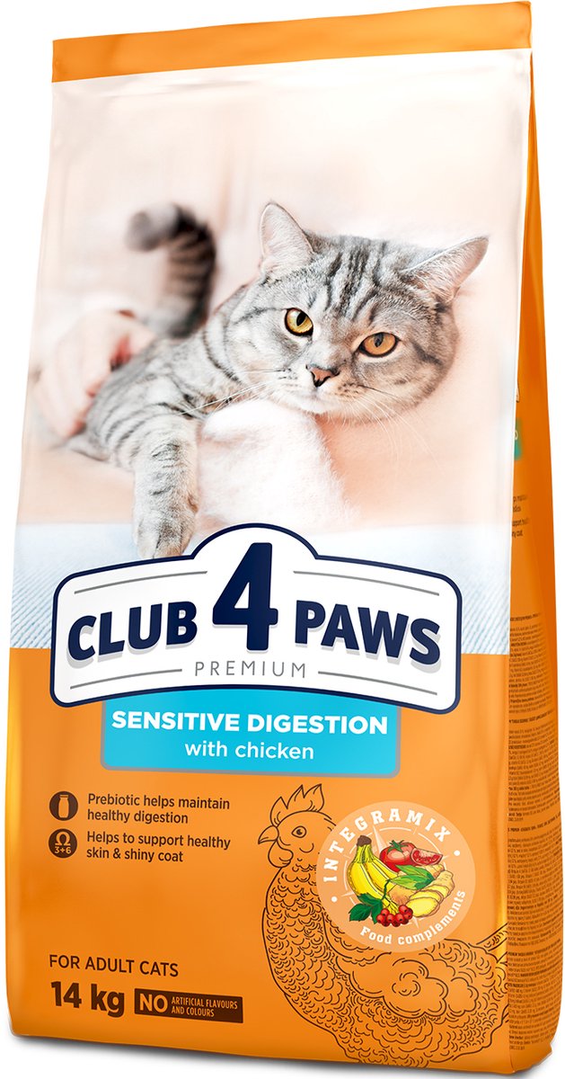 Club 4 Paws Club 4 Paws premium droogvoer met kip - sensitive digestion - adult cats 14 kg