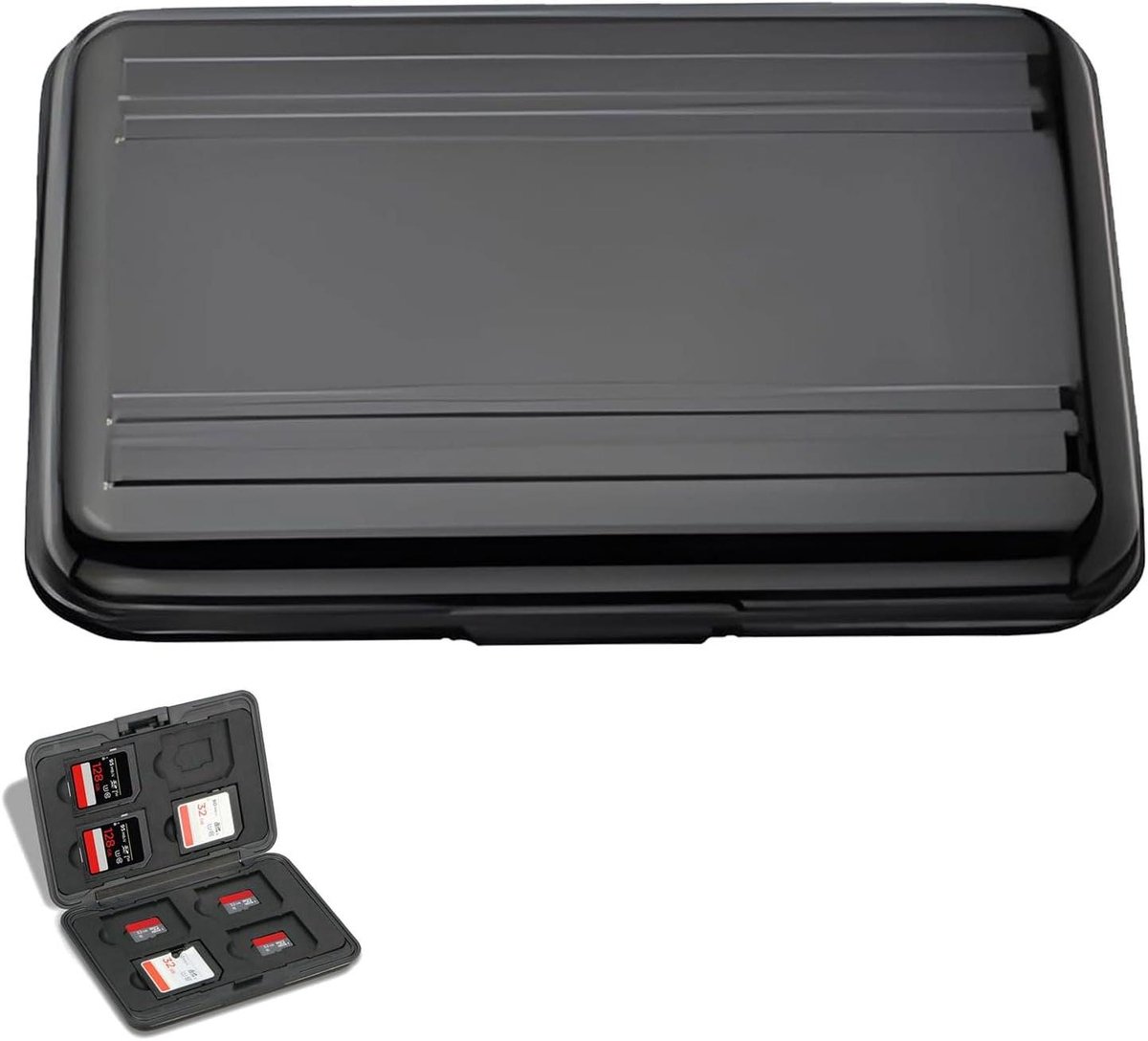 SD Kaarthouder - Geheugenkaart Case - Veilige Opslag - Waterproof Bescherming - 8 SD 8 TF - Zwart