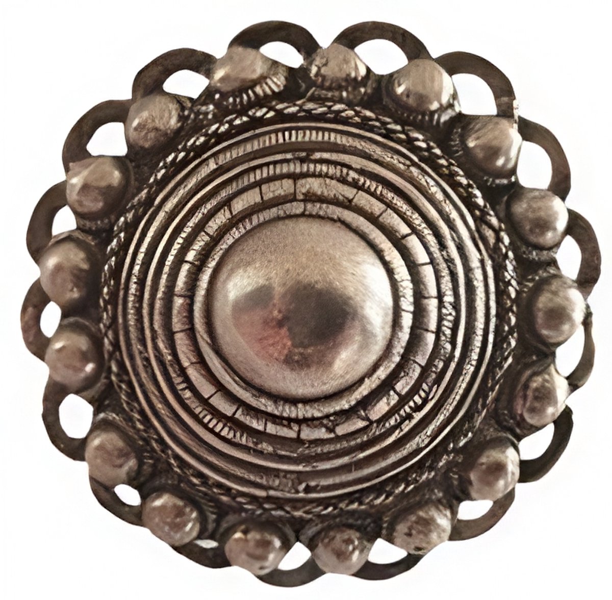 Zeeuws Meisje - Ring - Extreem grote extravagante statement opvallende ring, allergrootste dikste bolle Zeeuwse knop ring verzilverd, verstelbaar een maat