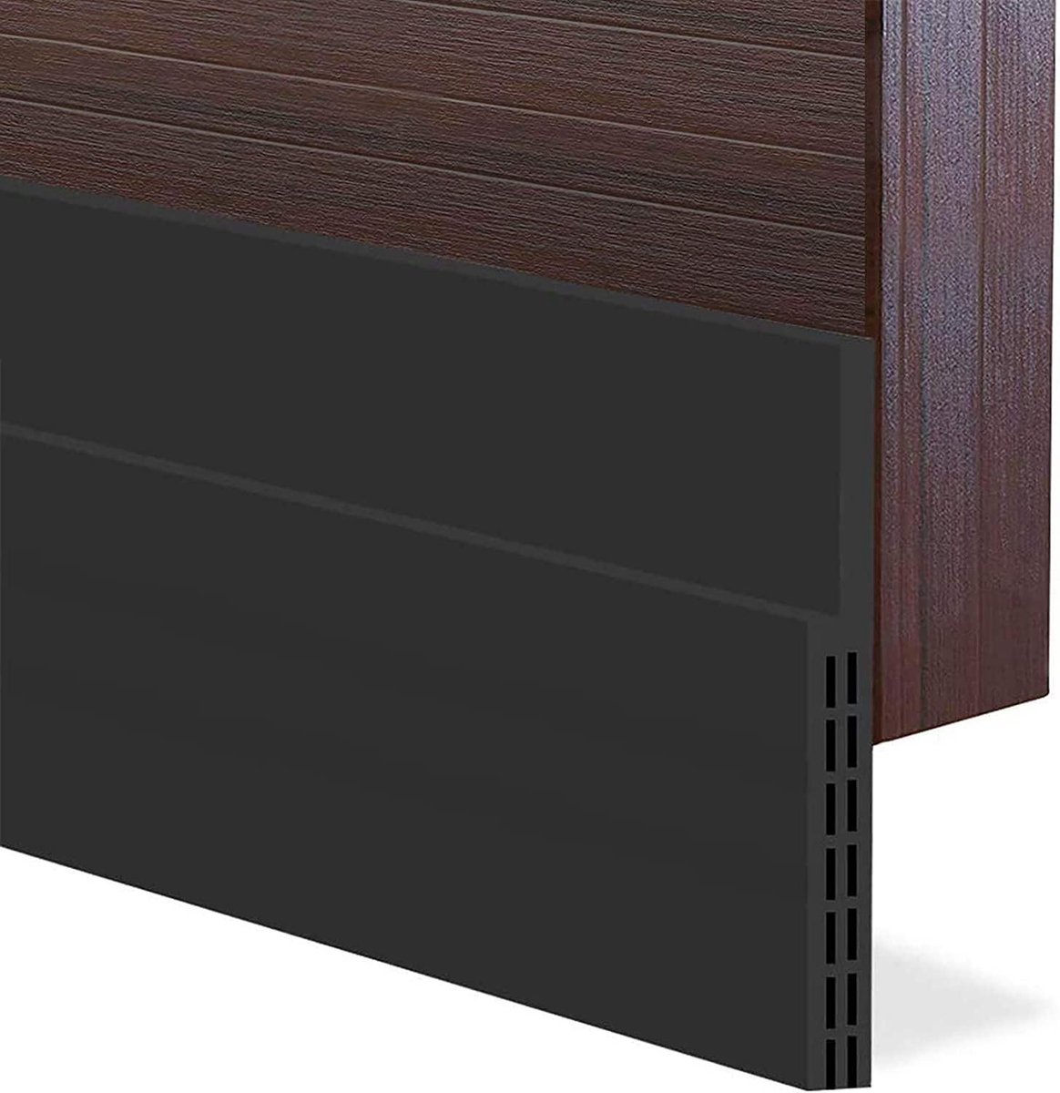 Deur Tochtstopper - Onderdeur Afdichting - Tocht Buiten Houden - Verbreed Ontwerp - 39 Inch Lengte - Zwart
