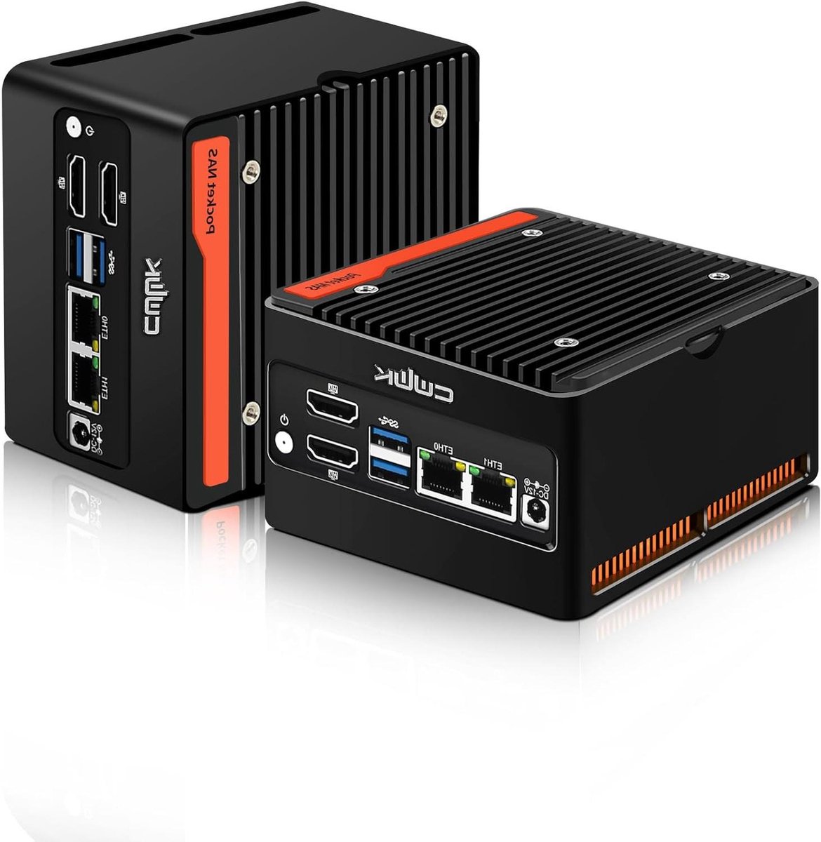 Mini PC NAS - Pocket Computer - Thuis Server Bouwen - 4x M.2 NVMe Slots - 10cm x 10cm - Zilver