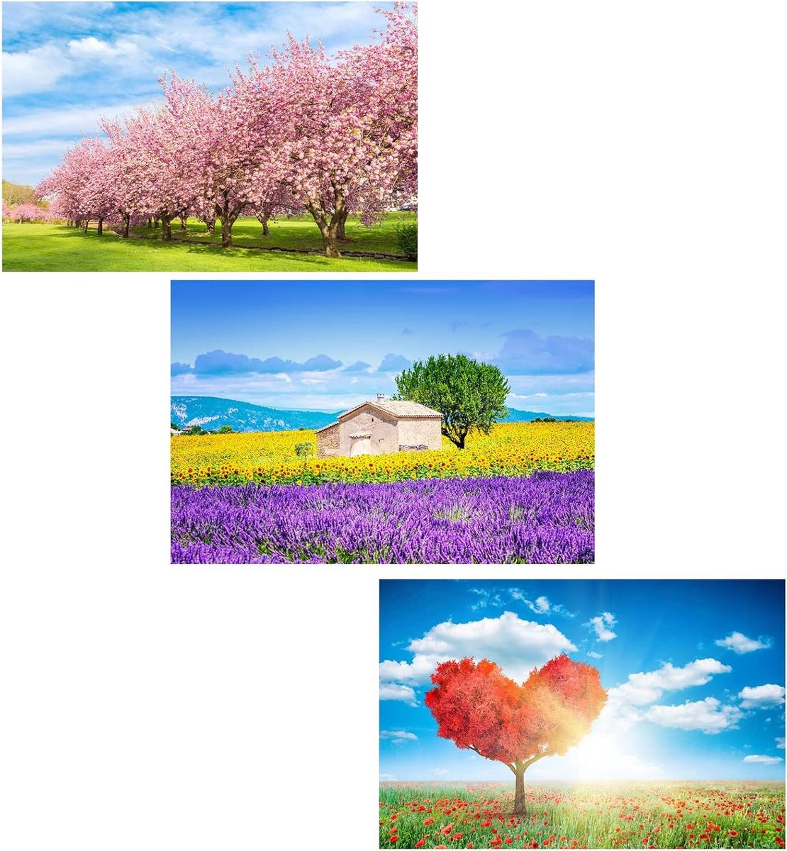 Set van 3 Mini Jigsaw Puzzels 150 Stuks voor Volwassenen, Klein Formaat 15x10 cm