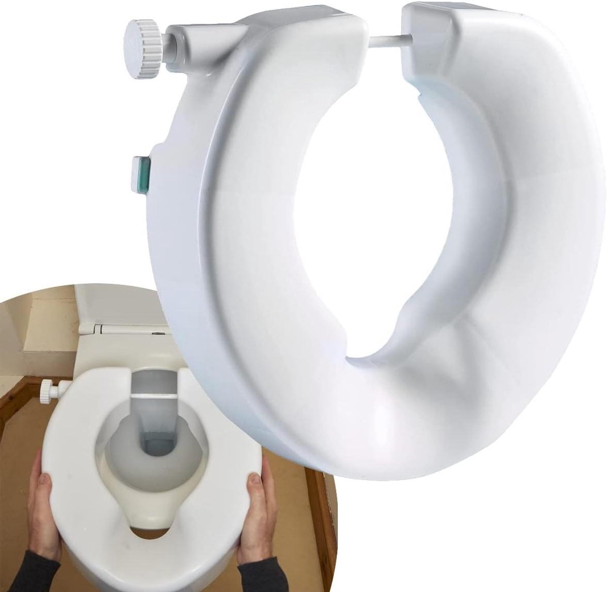 Verhoogde Toiletbril - Toiletverhoger Zonder Deksel - Veilig Zitten - Ergonomisch Ontworpen - 100 mm - Wit