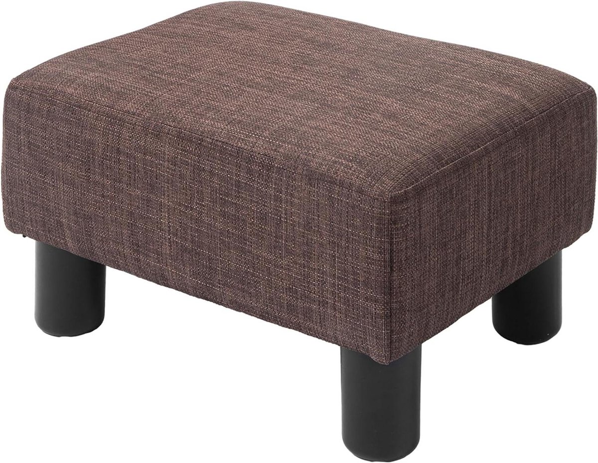 Voetenbank - Bankkruk Poef - Ontspannen Zitten - Comfortabel Gepoedercoat - 40x30x24 cm - Bruin