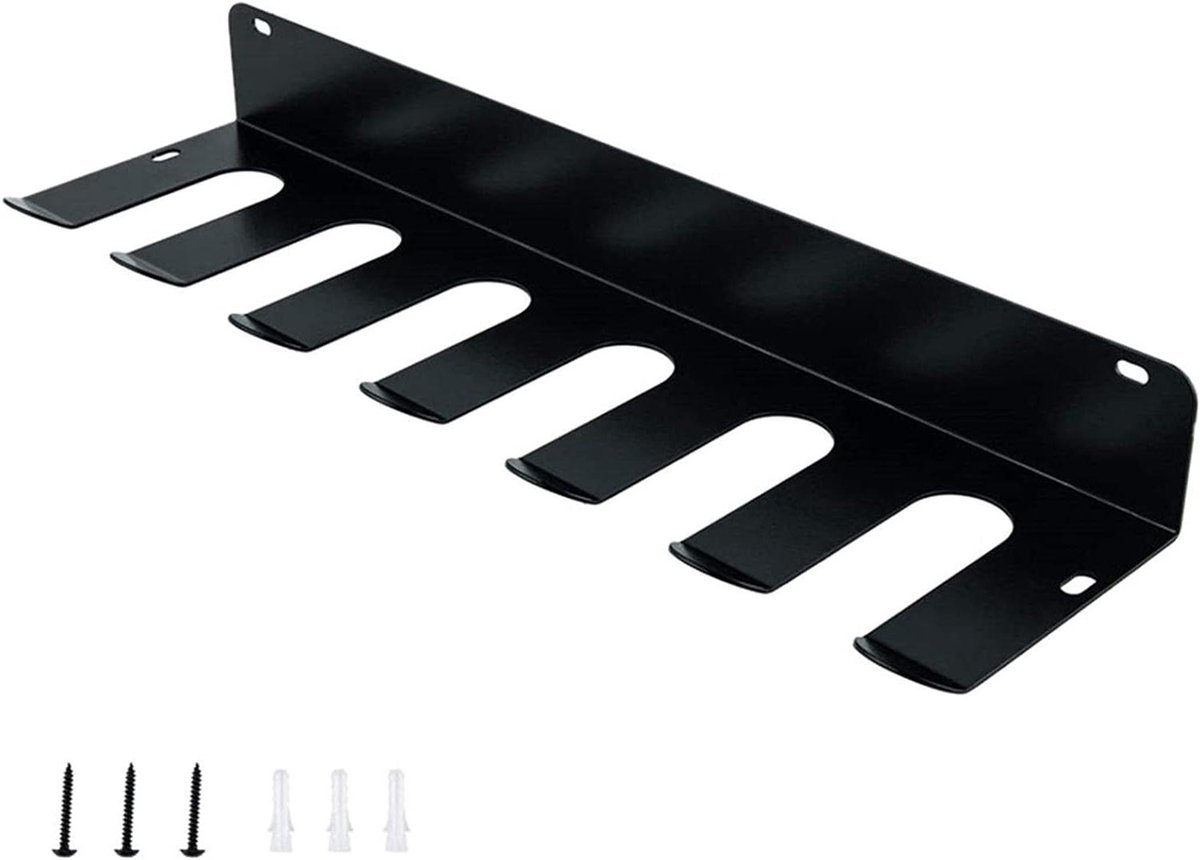 Opbergrek Fitness Accessoires - Halterhouder Organizer - Gym Organiseren - Stalen Constructie - 41 cm Lengte - Zwart