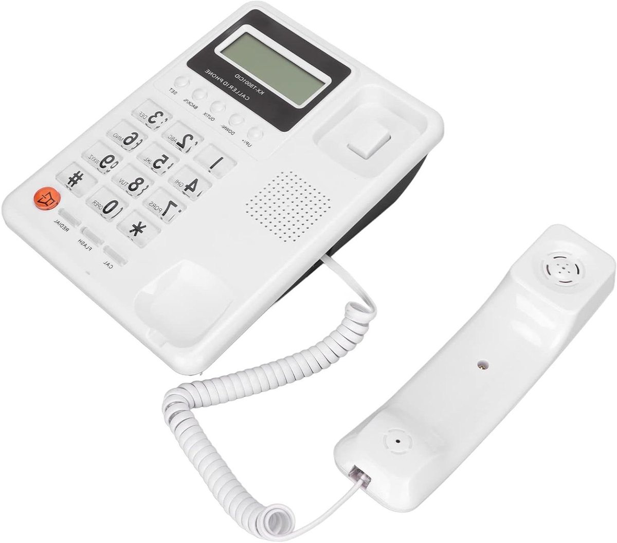Vaste Telefoon - Bekabelde Telefoon Ouderen - Duidelijk Bellen - Grote Knoppen Jumbo LCD - 16 Cijferig Scherm - Wit