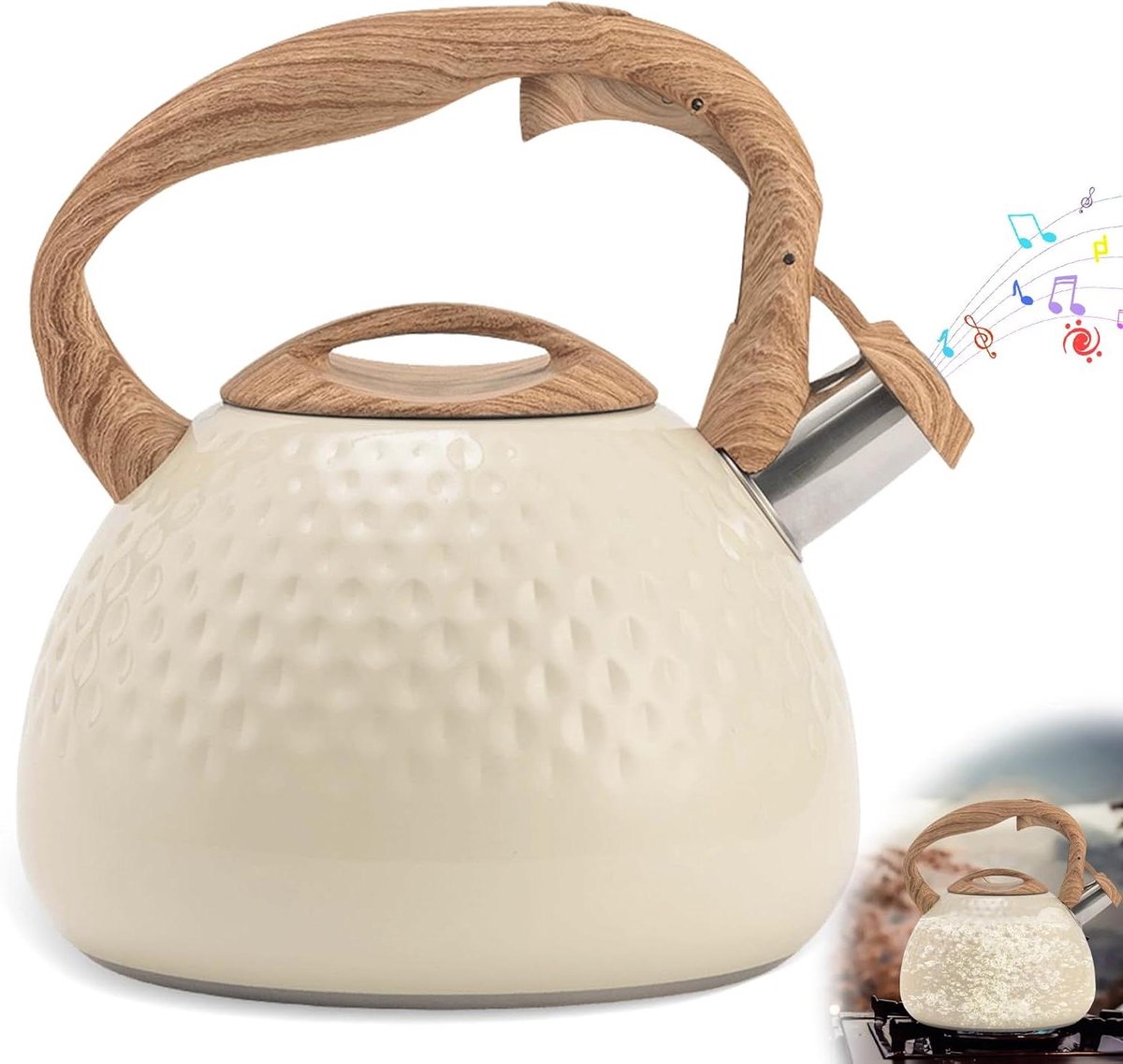 Waterkoker RVS - Thee Waterkoker Fluitketel - Koffie en Thee Zetten - Luid Fluit Signaal - 3 Liter - Zilver