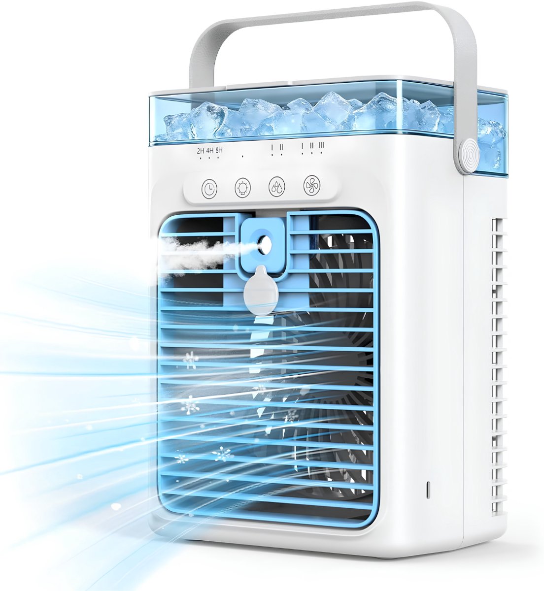 Ploutos® Airco Zonder Afvoerslang - Mobiele Airconditioners - Aircooler - Wit - 22cm x 19cm x 27cm