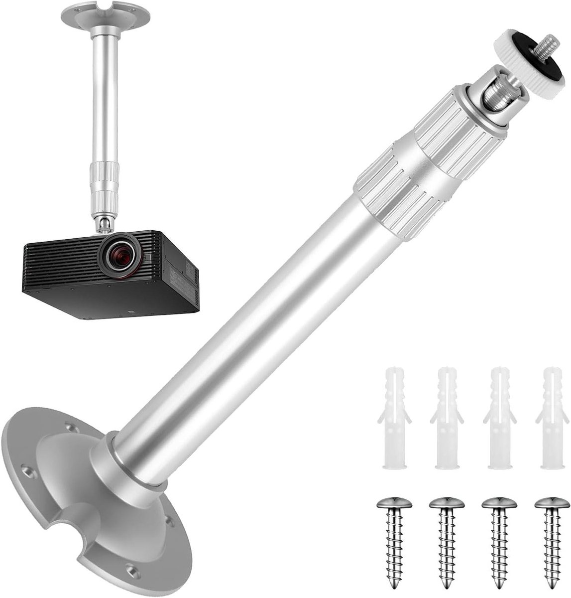 Universele Projectorhouder - Plafondbeugel Camera - Projecties Instellen - 360 Graden Rotatie - Tot 5 kg - Aluminium