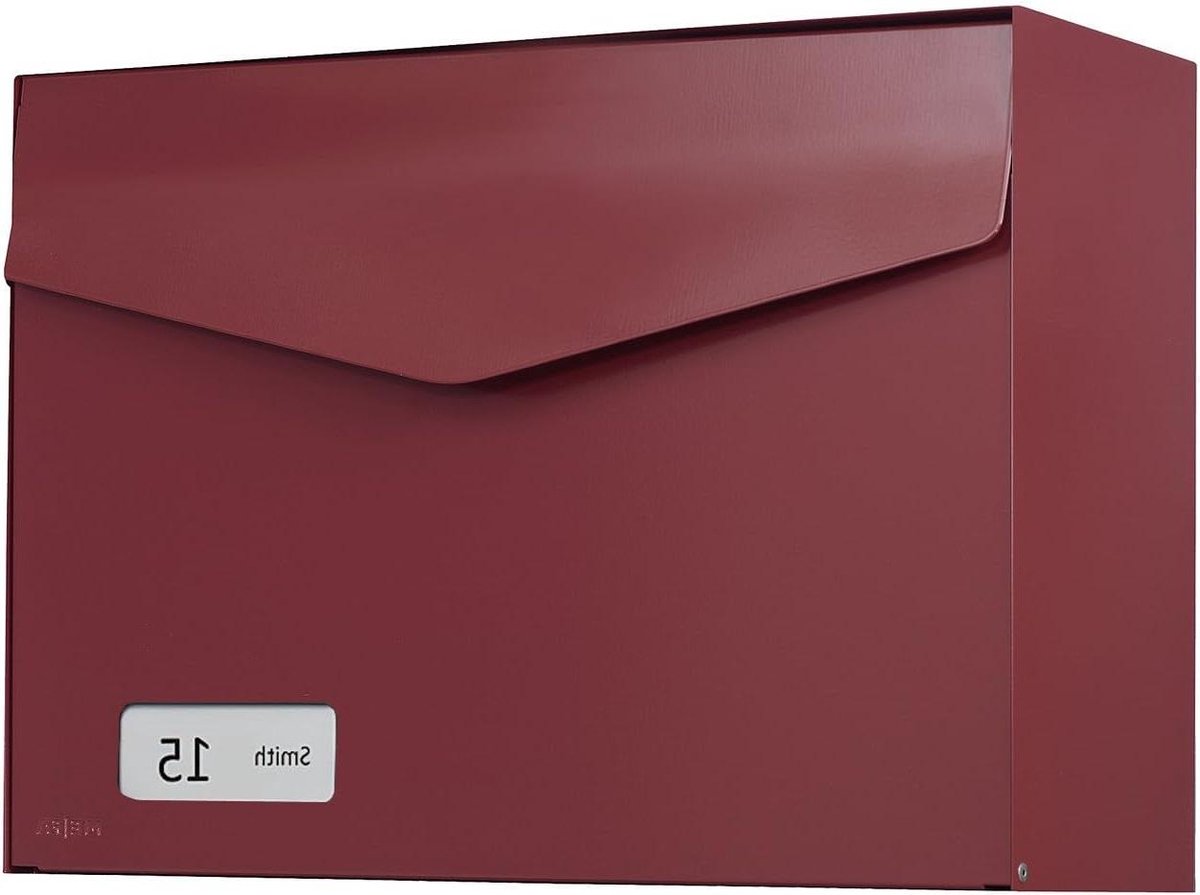 Brievenbus met Naamplaat - Postbak Envelop Brievenbus - Post Ontvangen - Veiligheidsslot Achter Klep - 312x430x178mm - Rood