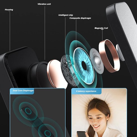 Kussen Luidspreker - Slaap Speaker - Beter Slapen - Beengeleiding Technologie - 20 Uur Speeltijd - Wit — afbeelding 4