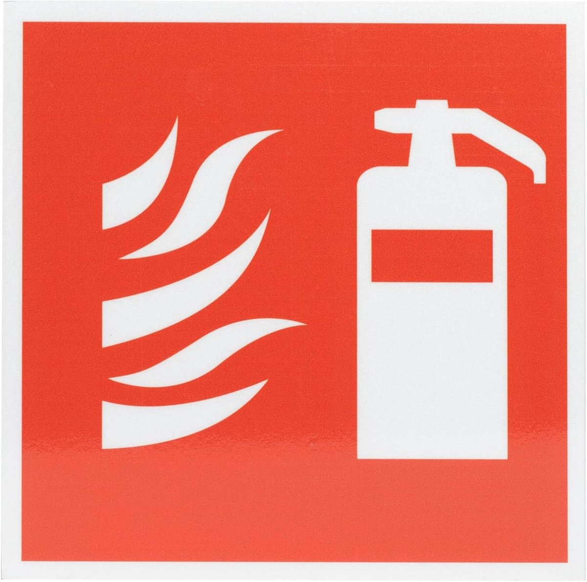 Brandblusser Bord - Veiligheidsbord Aluminium - Noodgevallen Aangeven - Zelfklevend Weerbestendig - 15 x 15 cm - Zilver