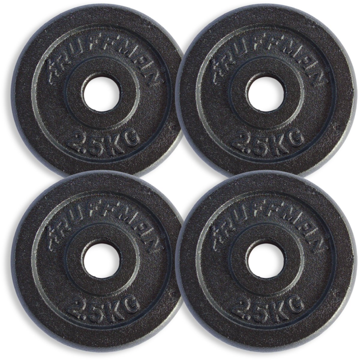4x2,5kg halterschijven set - 2,5kg - gietijzer - 30mm - gewichten - halterset - gewicht schijven