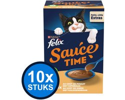 10x Felix - Sauce Time Kip & Kalkoen - Kattenvoer Natvoer - 240 g