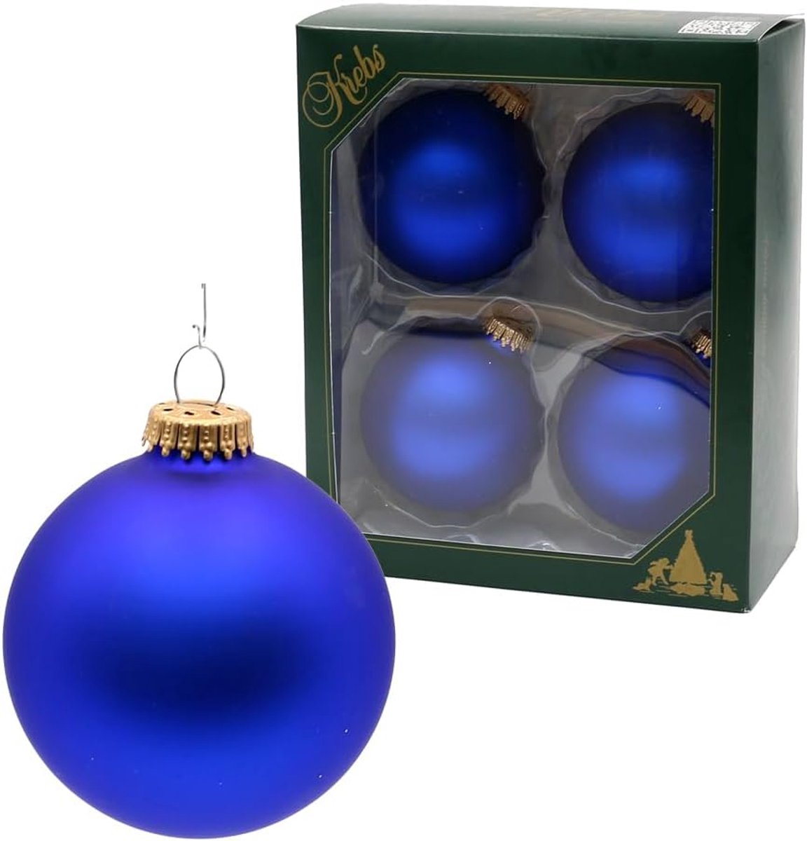Kerstballen Set - Blauwe Ballen - Kerstboom Versieren - Mat Satijn Afwerking - 8 cm - Koningsblauw