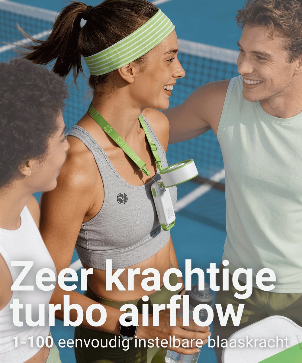 Diveblues® AIR 100 - Handventilator Oplaadbaar – Turbo Luchtstroom - 100 Snelheden – LED Display – Tot 12 uur gebruik - Koelt écht — afbeelding 5