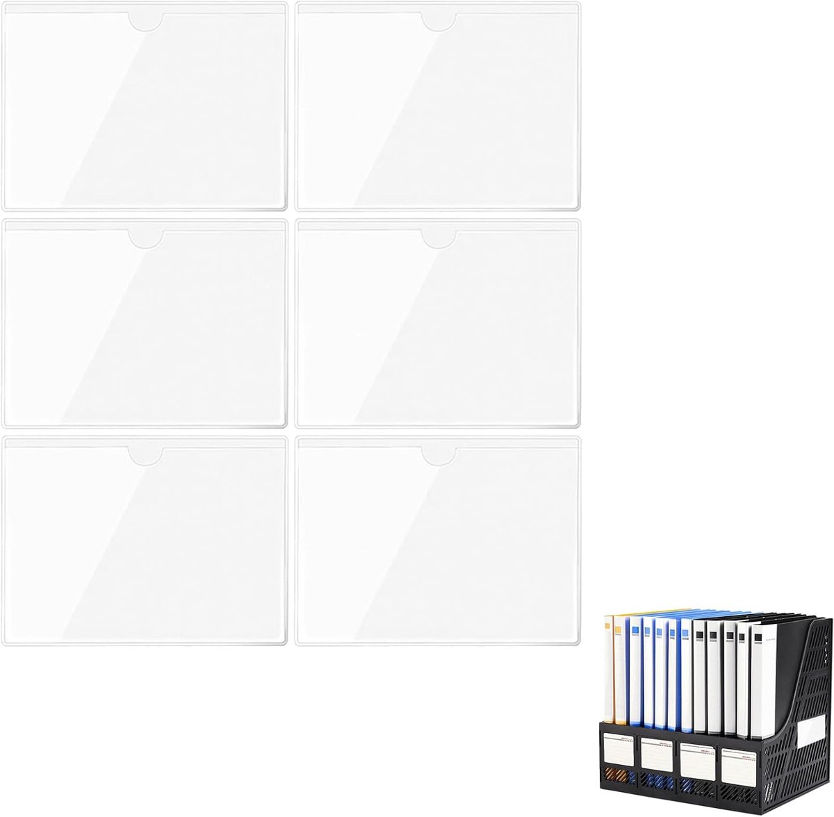 6 stuks zelfklevende voorruit, 10 x 8 cm, transparant, autoverzekeringsmaatschappij, parkeerkaarthouder, ideaal voor gehandicaptenkaarten, parkeerkaartjes en badges (6 stuks, 8 x 10 cm)