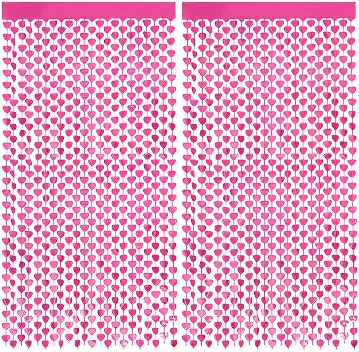 Backdrop Glittergordijn Roze Valentijn Versiering Glitter Folie Gordijn Versiering - 200 * 100-2 Stuks