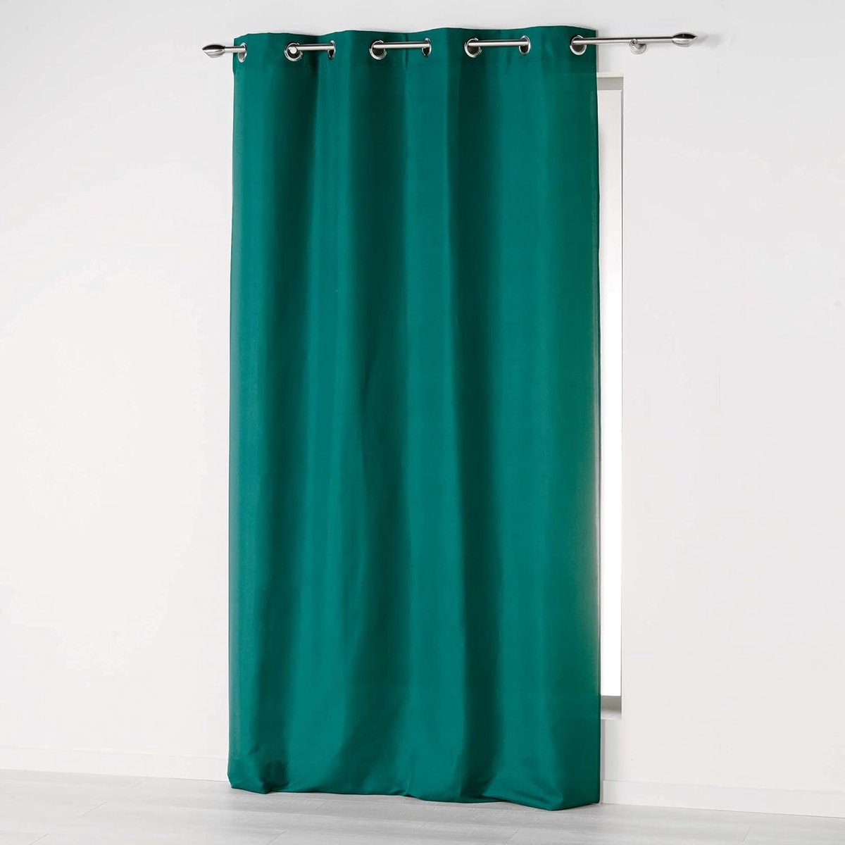 douceur d'intérieur, Gordijn met ogen (140 x 260 cm) Absolu smaragd, microvezel