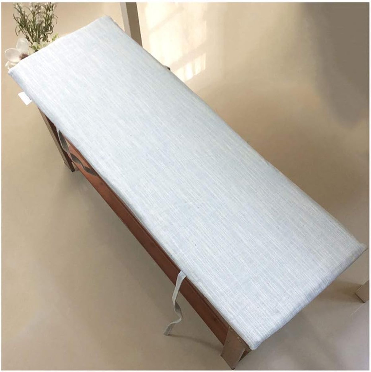 zitkussen, effen kleur moderne rechthoek 2/4 cm dik antislip zacht bankkussen geschikt voor binnenterras terras rechthoekig bankkussen meerdere maten - lichtblauw 120 × 30 × 4 cm (47 × 1
