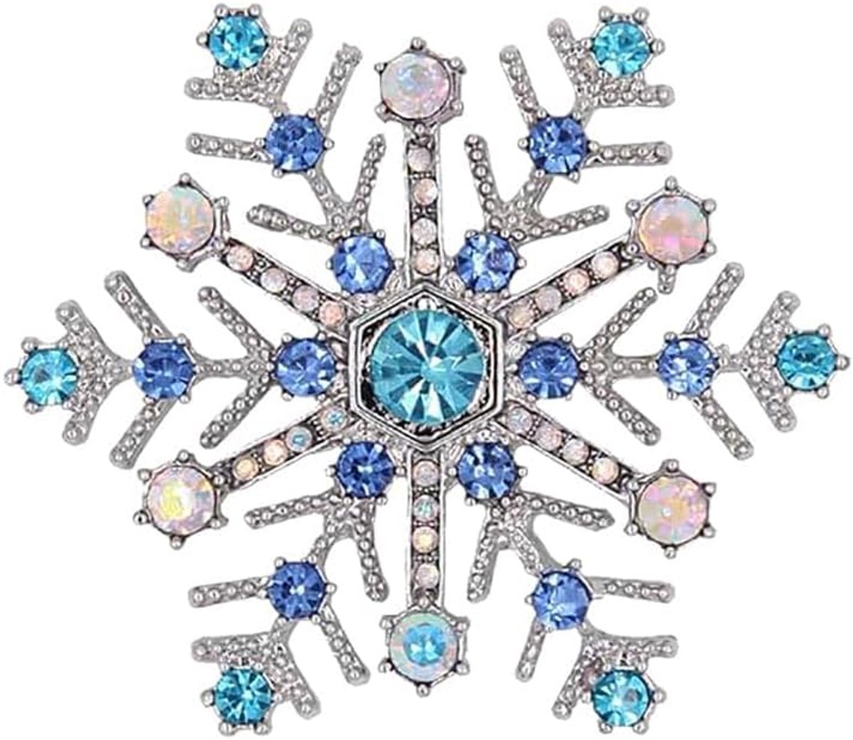 Sneeuwvlok Broche Speld voor Vrouwen Meisjes Rijnsteen CZ Winter Bloem Reversspelden Kerstbroche Corsage Badge Speld Kledingaccessoires Sieraden voor Kerstmis