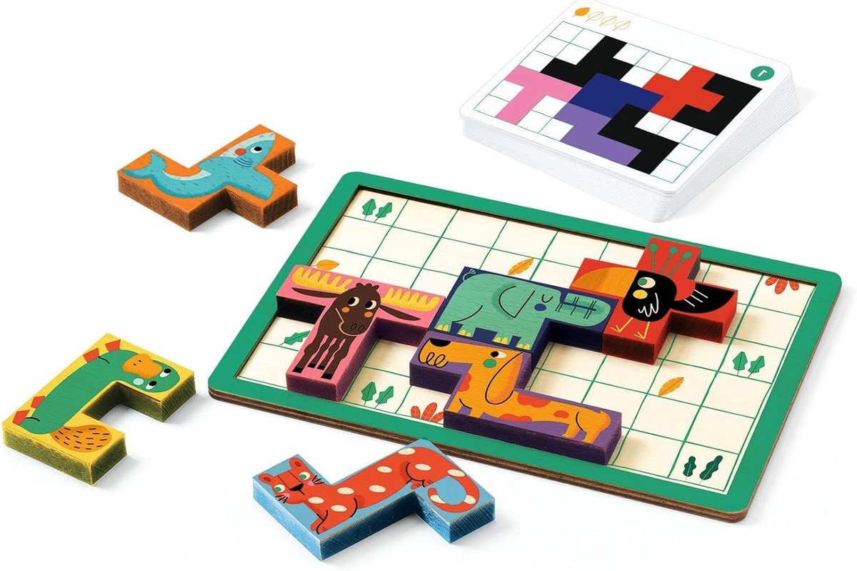 PentANIMO Geduldspel - Houten Puzzel - Cognitieve Vaardigheden Trainen - Houten Paarden Figuren - 10 x 7 x 20 cm