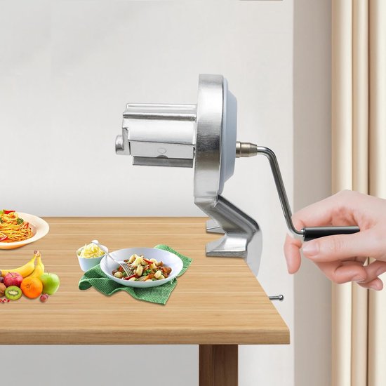 Handmatige Pastamachine - Deegroller Pastamaker - Thuis Pasta Maken - Vastzetbare Klem - Tot 5 cm dikte - Zilver van Merkloos — afbeelding 3