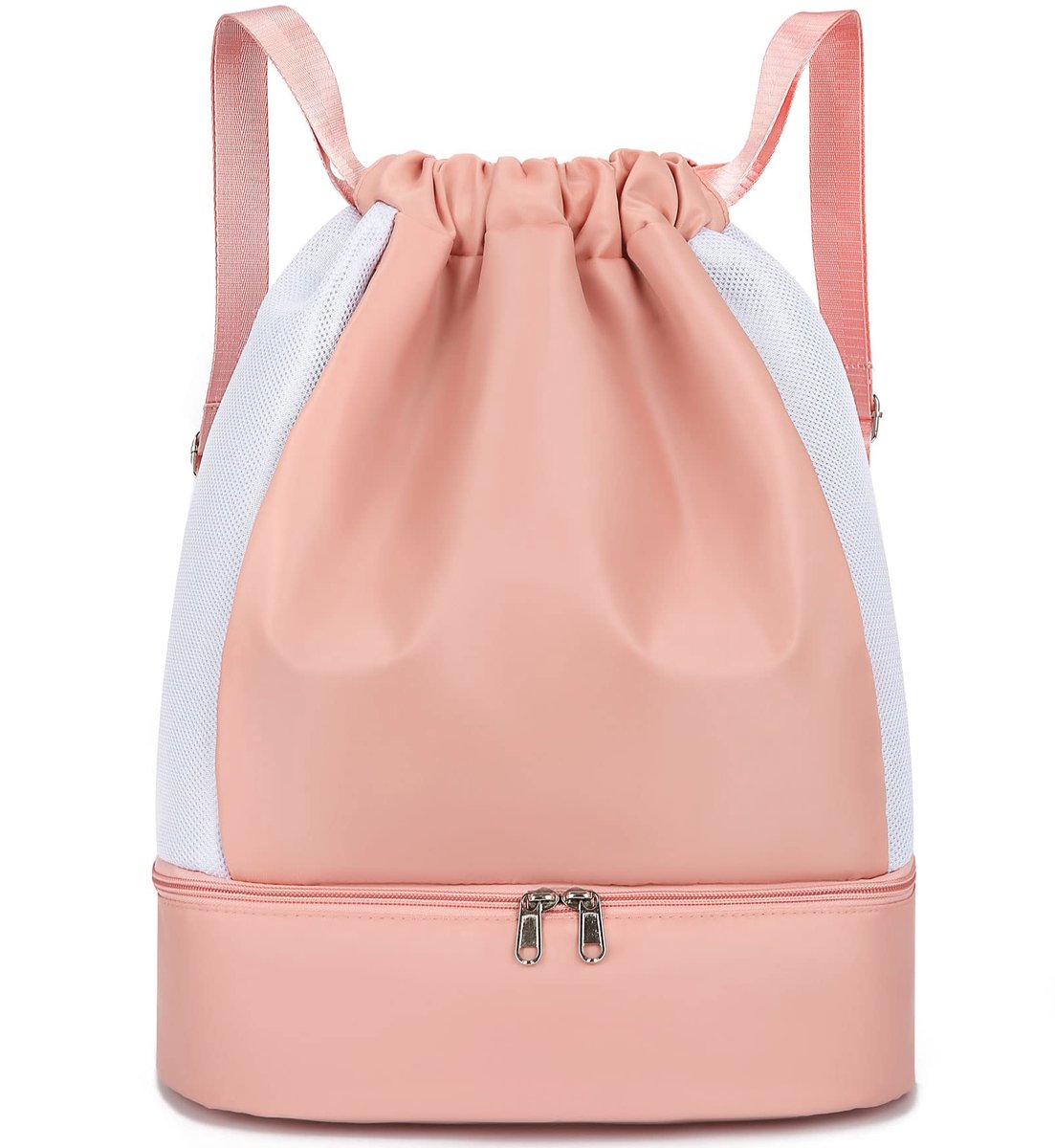 Backpack Gym Bag met Schoenenvak en Vochtige Vak, Dames Heren Verstelbaar Ultralight Trekkoordtas Gymtas Sporttas voor Sports School Reizen Zwemmen, Unisex