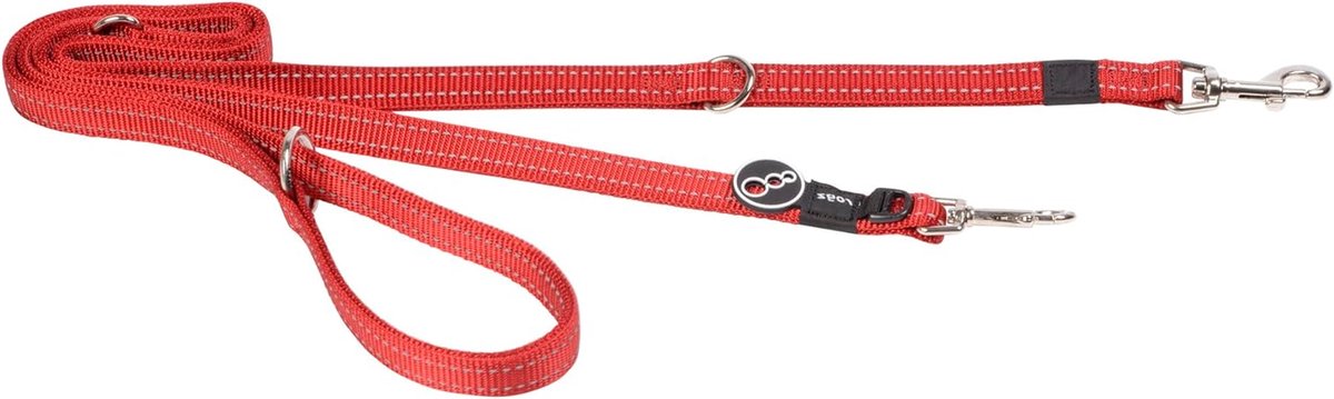 Hondenlijn - Multifunctionele lijn - Veilig wandelen - Reflecterende naden - 2 meter - Rood