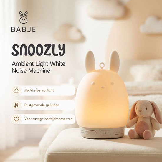 Babje Snoozly White Noise Machine & Nachtlampje - 25 Rustgevende Geluiden - Bluetooth Speaker - Dimbaar LED Nachtlampje - Siliconen - Timer - Oplaadbaar — afbeelding 5