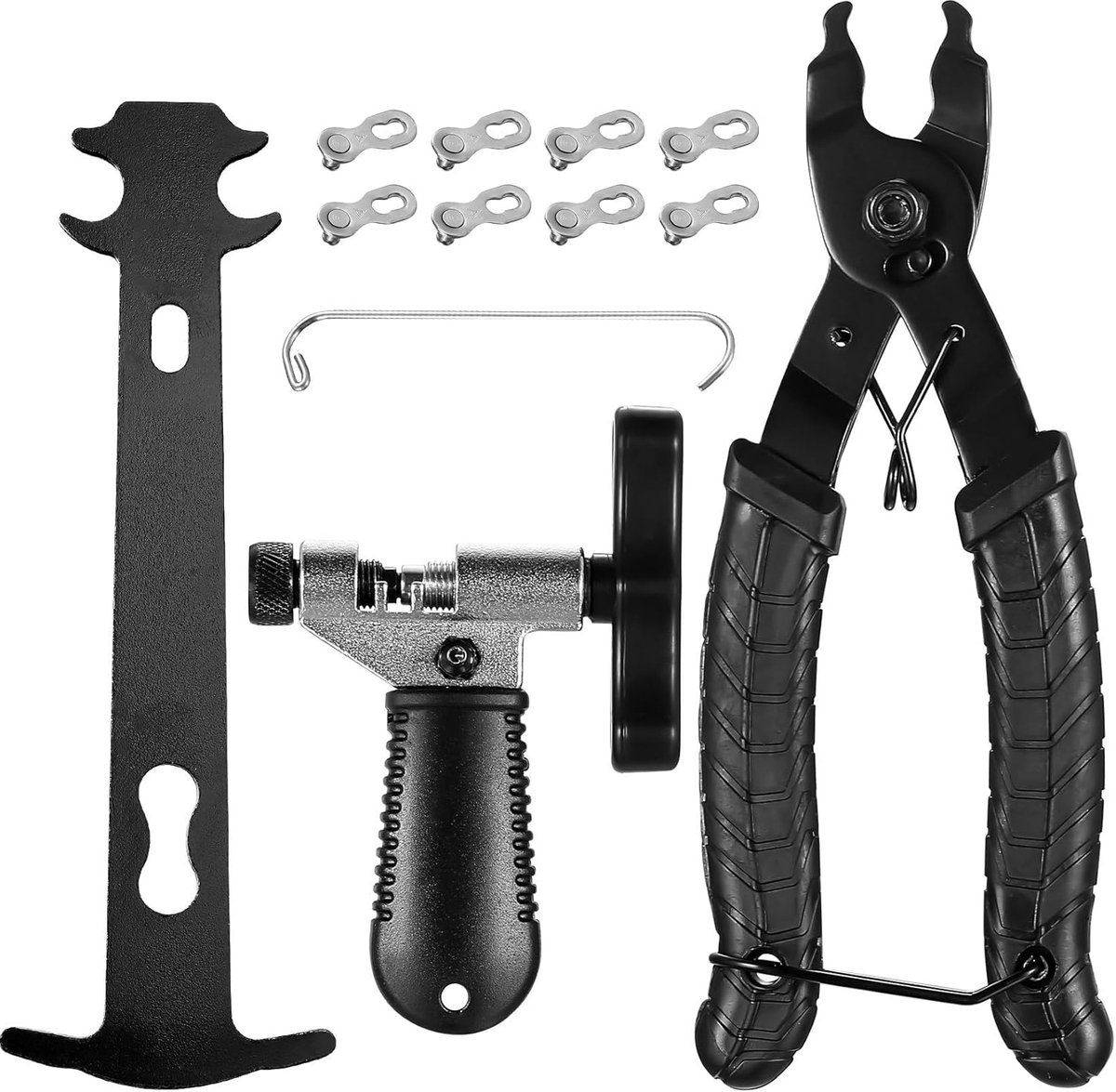 12-in-1 fietskettingnieter fietsketting gereedschapsset, fietskettingen smeden kettingtang, voor 6-12 versnellingen kettingschakel fietsketting reparatieset, kettingslottang kettingslot tang