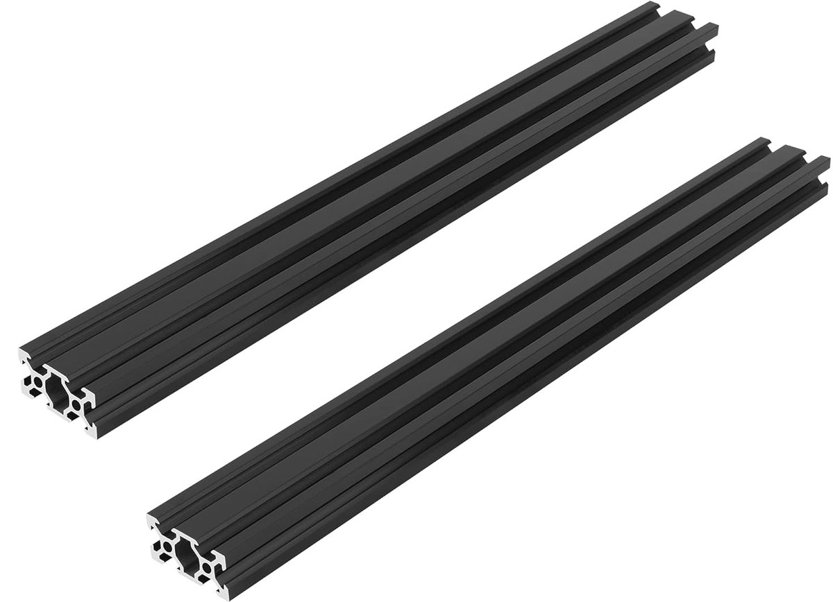 2 stuks 400 mm 2040 V-sleuf, Europese standaard, geanodiseerde lineaire rail, 20 x 40 mm, aluminium profiel voor 3D-printers, DIY CNC-machines enz. (400 mm)
