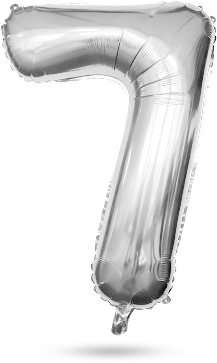 Folieballon Cijfer 7 Zilver 40 Inch - XXL Verjaardag Ballon - Helium Ballon - Nummer Ballon - Feestdecoratie - Herbruikbaar [58085-07]