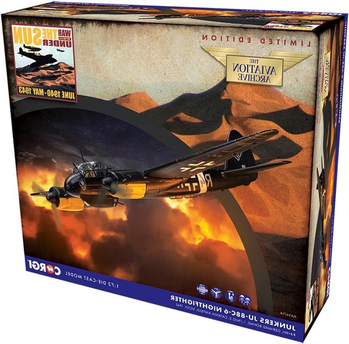 Modelvliegtuig Junkers Ju-88C-6 - Gegoten Vliegtuig - Hobby Modelbouw - Die-cast Metaal - Schaal 1:48 - Meerkleurig
