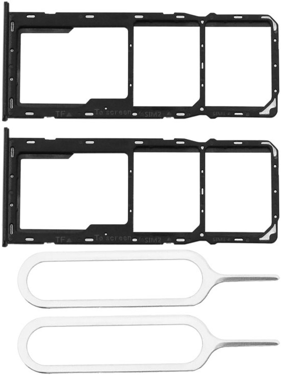 Golden crown - Dual SIM-kaartsleuf - Vervangende Houder - Zwart