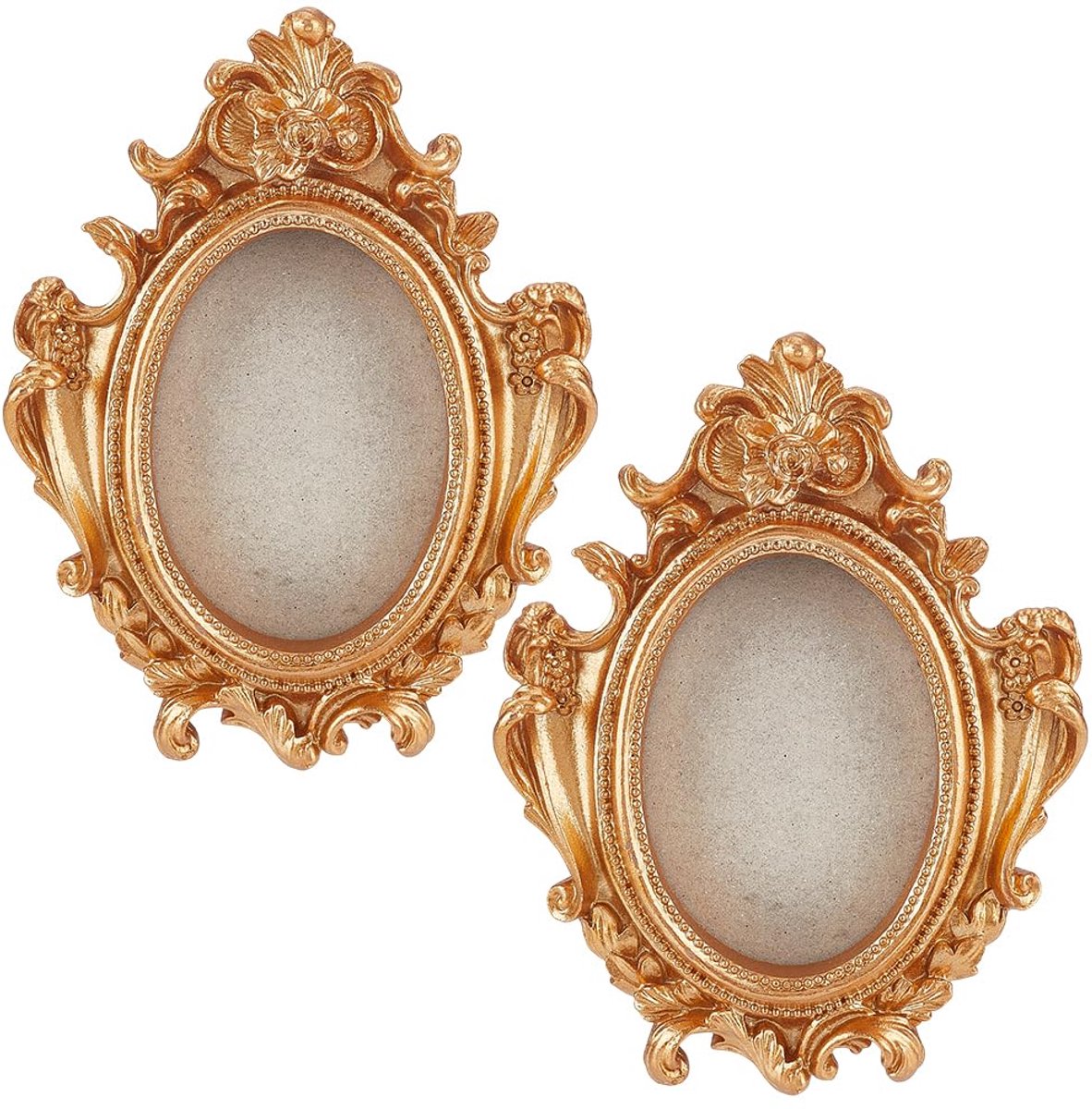 2 stuks mini gouden frame 3 x 4 kleine vintage kunsthars fotolijsten ronde barok antieke fotolijst voor tafeldecoratie thuis wanddecoratie voor bruiloften