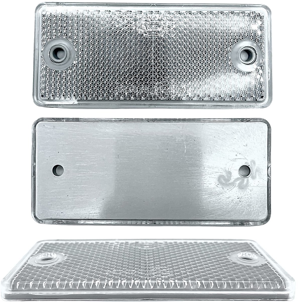Barcelona Achterlicht Rechthoek 10 met 2 gaten | 90x40mm | wit | ECE getest | voor sluieraccessoires motorfiets personenauto aanhanger vrachtwagen