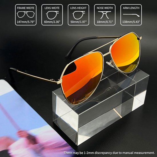 Polarized Aviator Zonnebril - UV400 Bescherming - Vintage Pilot Stijl voor Heren en Dames van GHZ Glasses — afbeelding 3