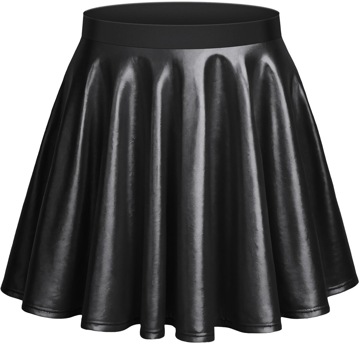 Aomig Dames Metallic Glanzende Flared Rok, Dames Mini Skater Metallic Geplooide Rok, Casual Metallic Mini Flared Rok, Minirok Halloween Rave Party Clubwear Jazz Hip Hop voor Vrouwen en Meisjes