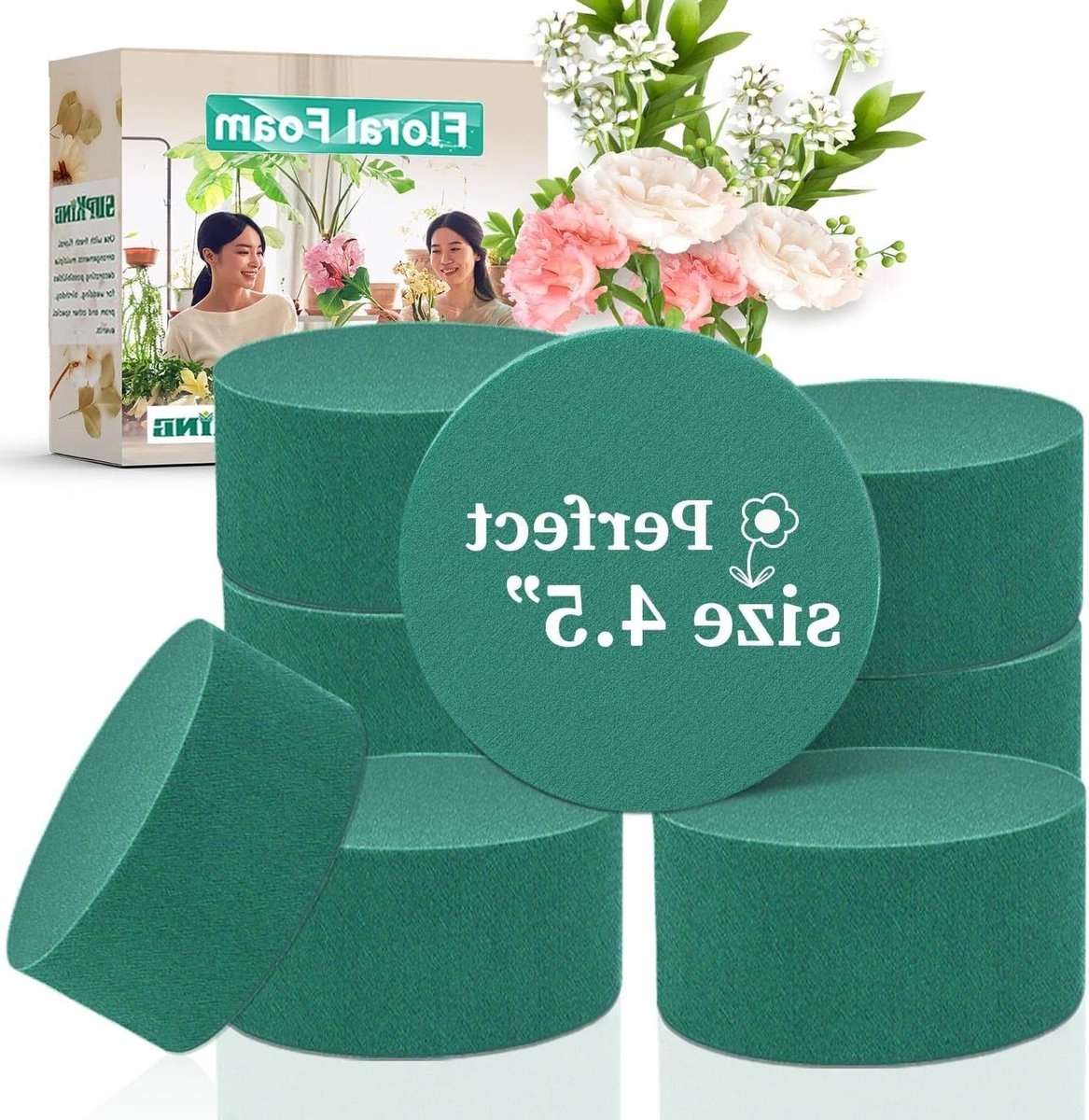 Bloemenschuim Blokken - Bloemen Spons - Bloemen Schikken - Voor Natte Bloemen - 8 Stuks - Groen