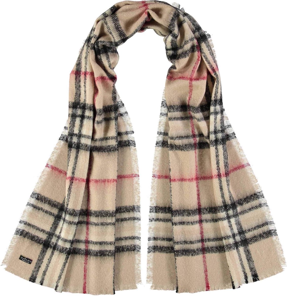 Bouclé Checkered Scarf - Plaid Sjaal - Warm Houden - Zacht voor de Huid - 200 x 63 cm - Beige