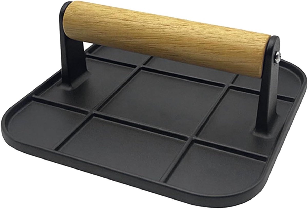 Burgerpers - Vleespers - Sappige Burgers Maken - Gietijzeren Grillpers - 63 inch - Zwart