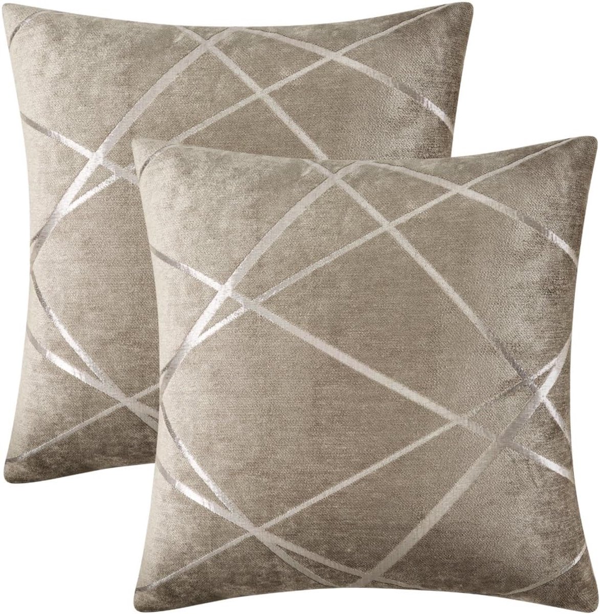 Luxe fluwelen kussenhoes, accent comfortabele kussenhoes, beste vierkante decoratieve kussenhoes bank bank bank bed 60 x 60 cm set van twee