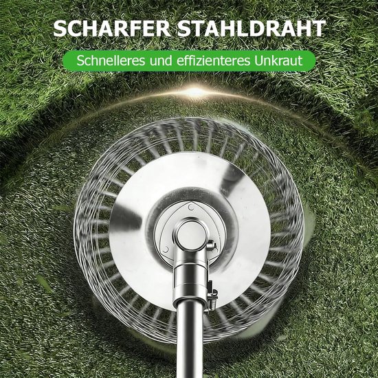 schijf, roterende borstel voor onkruid, borstel voor bosmaaier, borstelkop voor tuinen, gazon, groene oppervlakken en pastoraal afval (15 cm) — afbeelding 2
