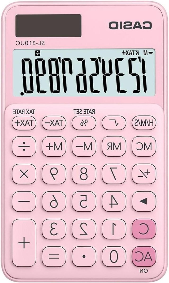 Rekenmachine Pocket - Zakrekenmachine Basis - Dagelijkse Berekeningen - Zonne-energie - 11.8 cm - Roze