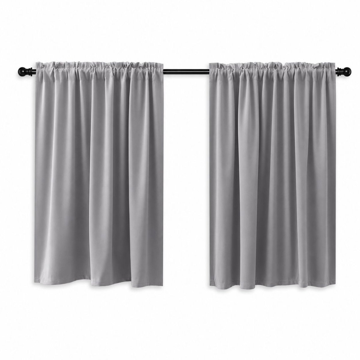 VHV - Gordijnen - Korte Raamgordijnen 2 Stuks - Polyester - Voor Keuken en Slaapkamer